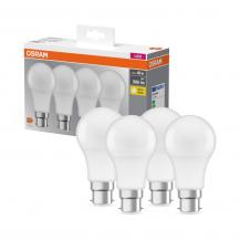 4er Pack OSRAM LED Lampe BASE B22d Bajonettsockel Glühbirne 8,5W wie 60W warmweißes Licht - mattiertes Glas